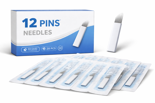 12 Pins Eyebrow Tattoo Needle (NO.004) - Igły do Ręcznego Tatuowania Brwi 20szt