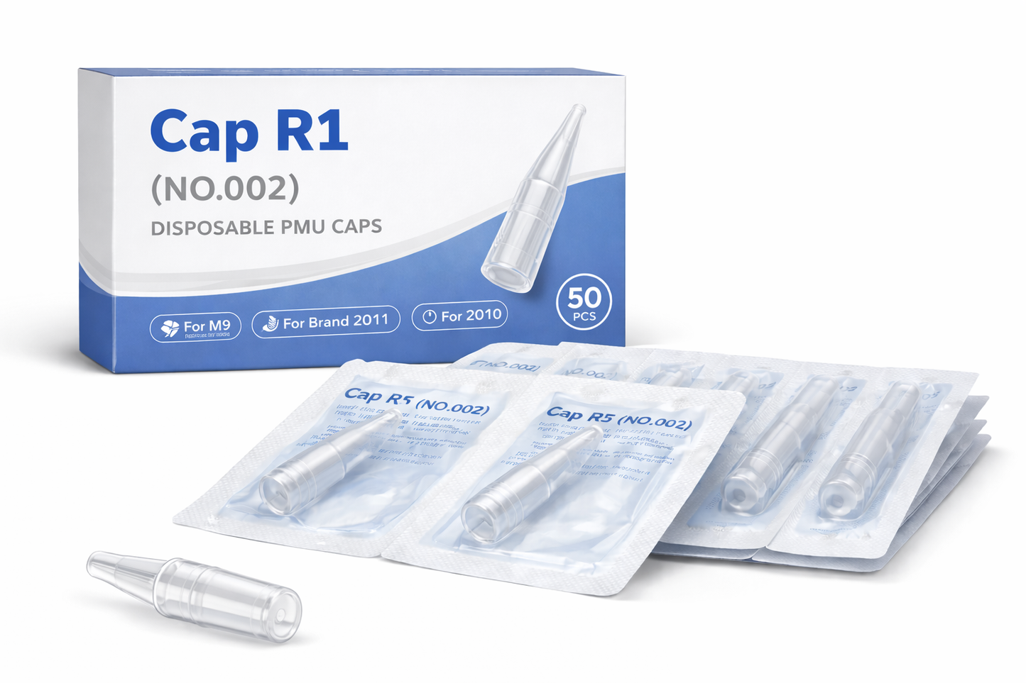 Cap R1 (NO.002) - Nakładki Jednorazowe do PMU 50szt