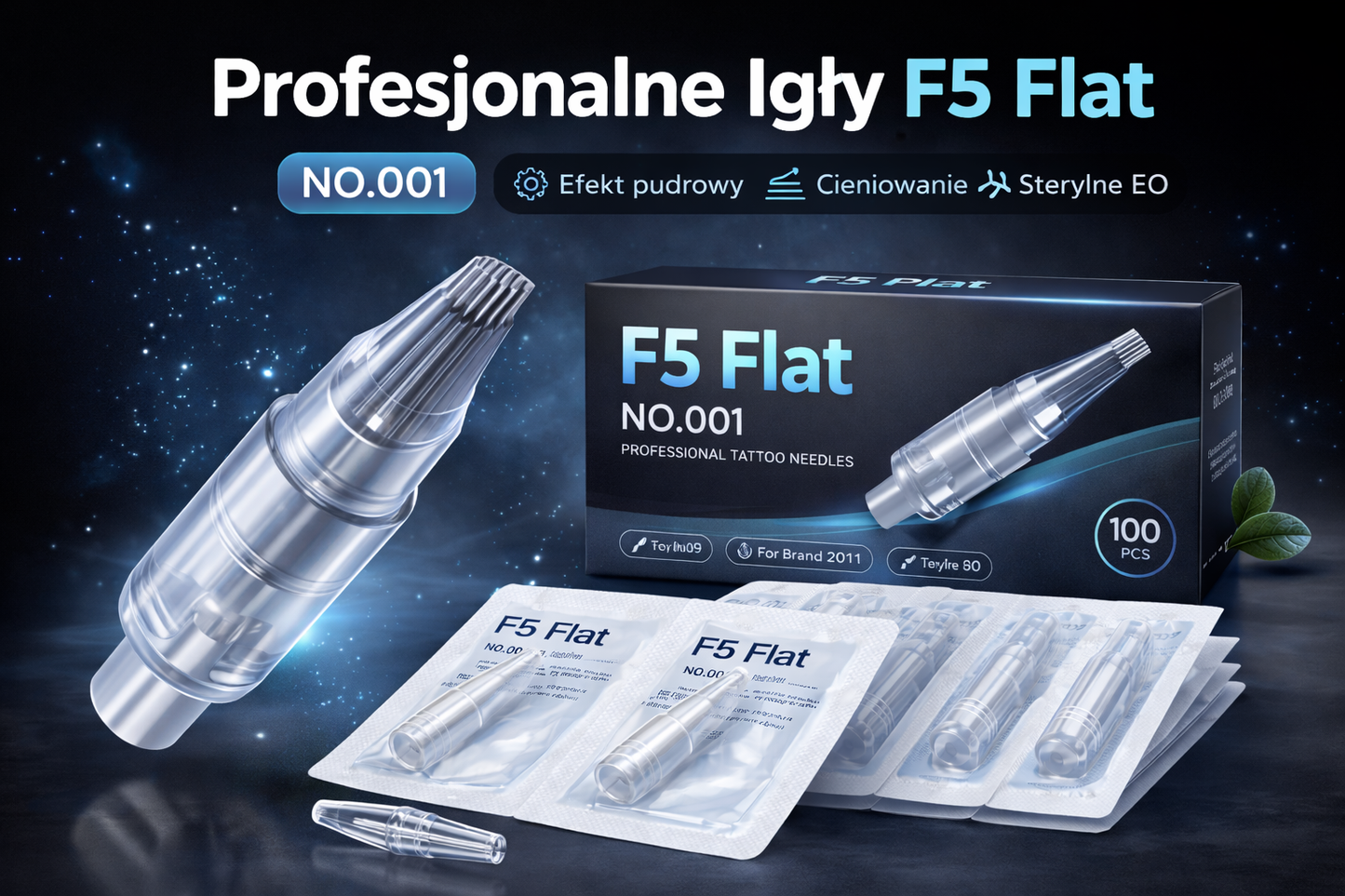 Needle F5 (NO.001) - Igły Jednorazowe Flat do PMU 100szt